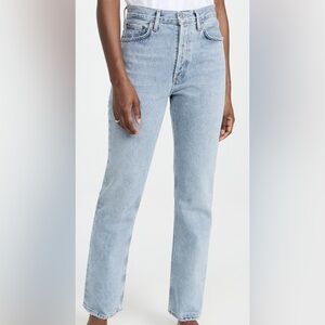 Agolde Lana Mid Rise Vintage Straight Jeans Light Blue Women's Jeans. NWT